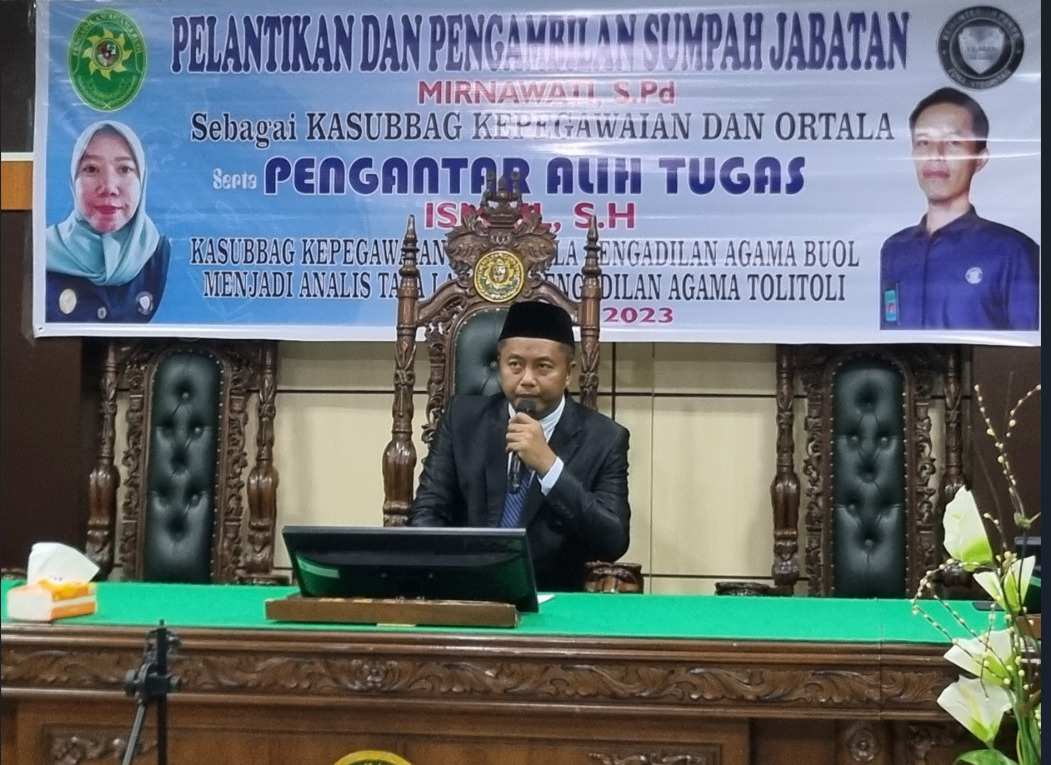 Sambutan Ketua Pelantikan Kasubag Kepegawaian